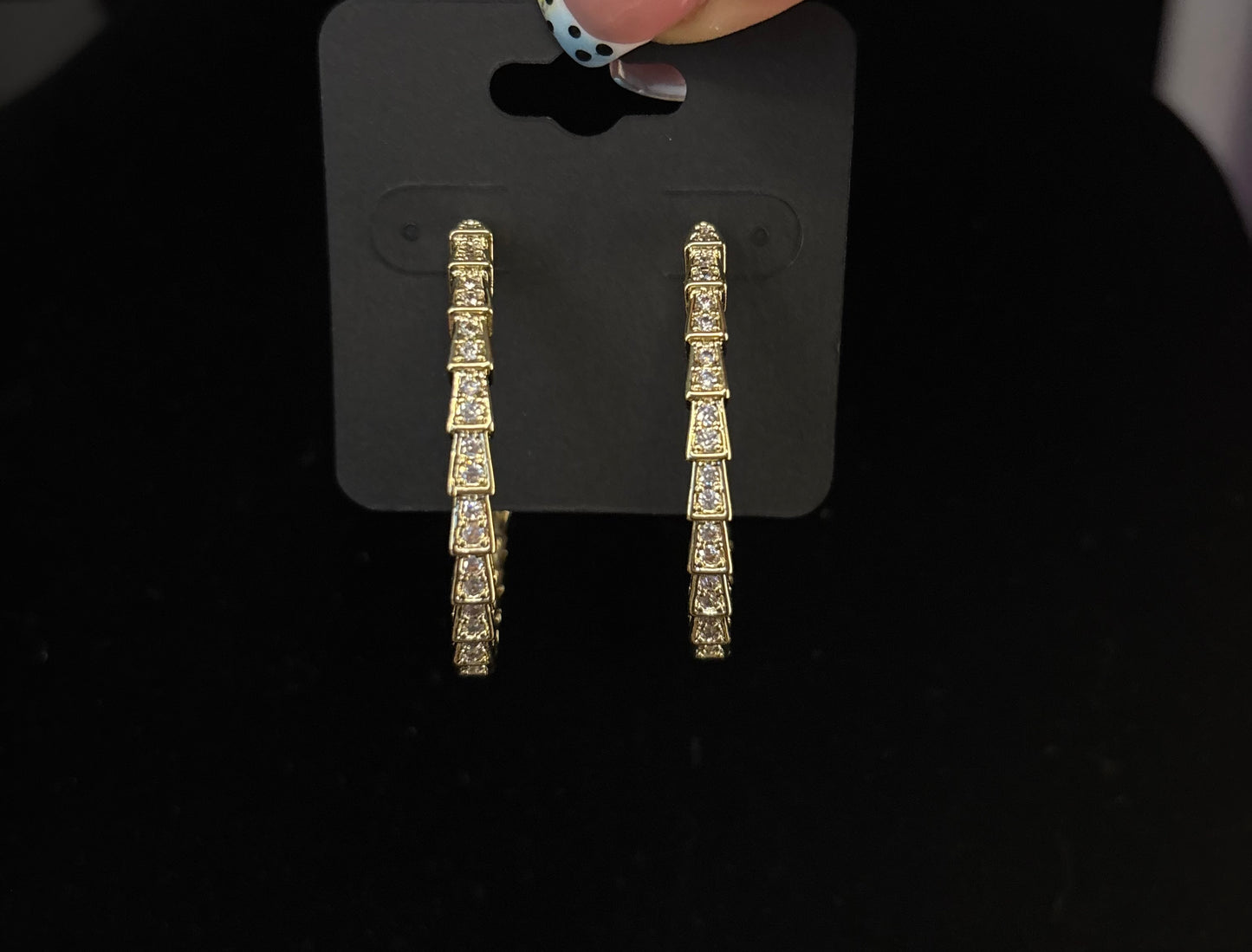 Serrated Sparkly Hoops