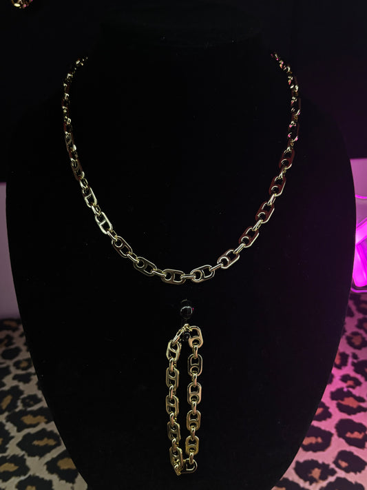 Pig Nose Style Necklace Set - 20"