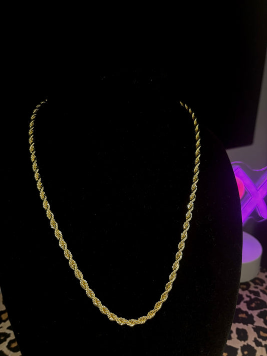 14k Gold Thin Rope Chain - 24"