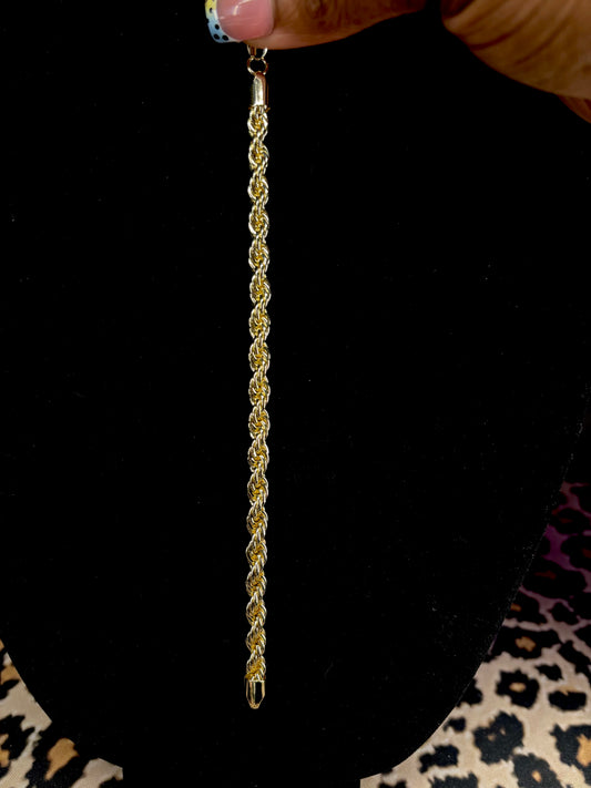 14k Gold Medium Rope Bracelet - 7.5"