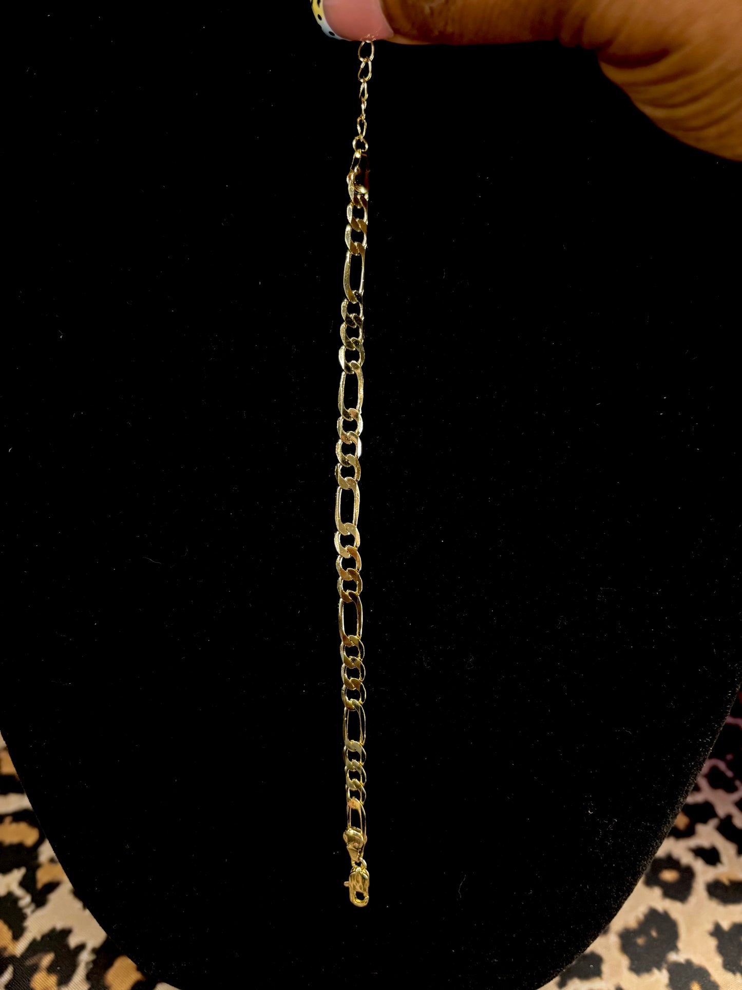 14k Gold Figaro Bracelet - 8"