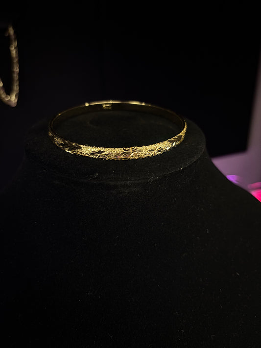 14k Gold Thin Clasp Bangle - up to 8.5 wrist