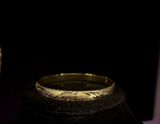 14k Gold Medium Clasp Bangle - up to 8.5"