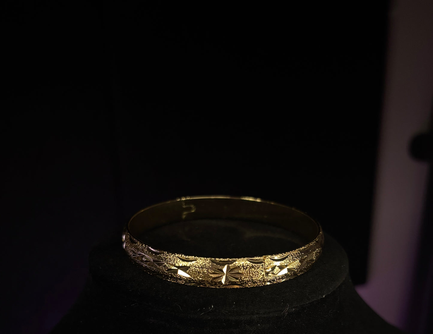 14k Gold Overlay Thick Clasp Bangle - up to 8.5"