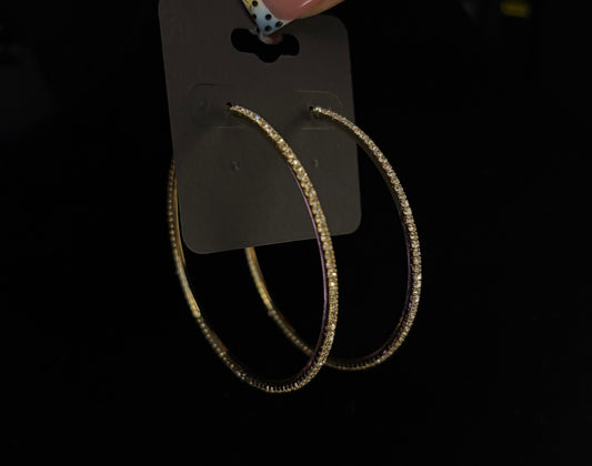 Thin Sparkly Hoops