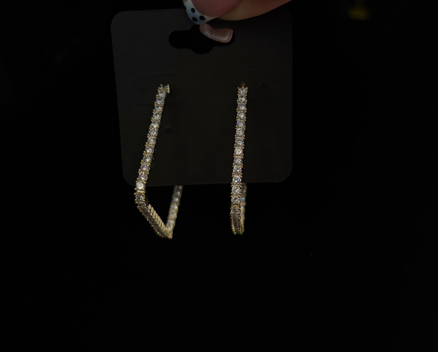 Trapezoid Sparkle Hoops