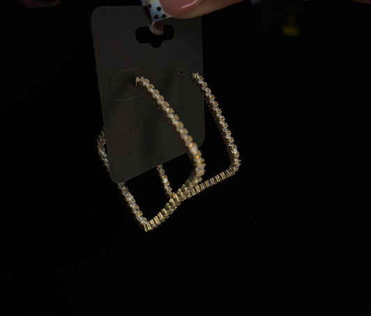 Trapezoid Sparkle Hoops