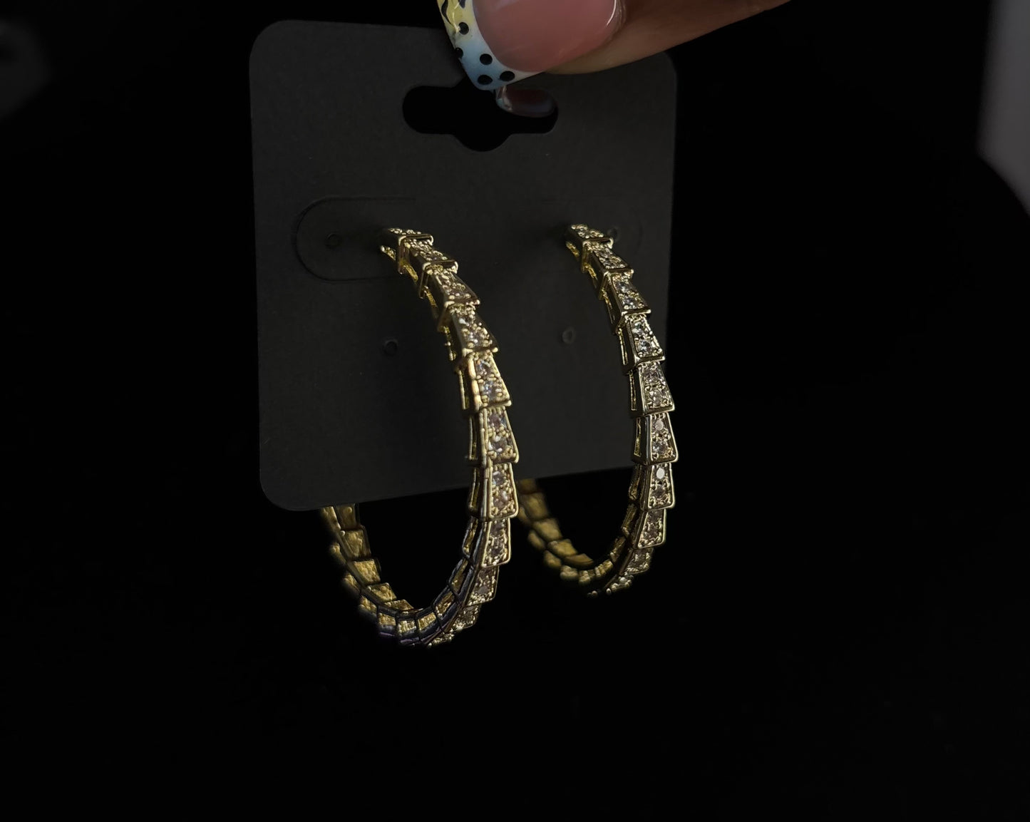 Serrated Sparkly Hoops